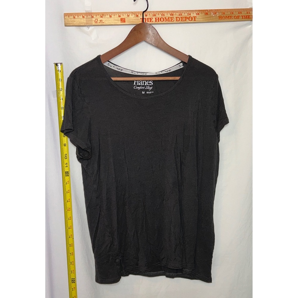 Hanes Comfort Sleep Women's Charcoal‎ Gray V-Neck T-Shirt Medium